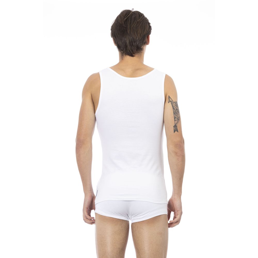 Bikkembergs Herren-Tanktop aus weißer Baumwolle