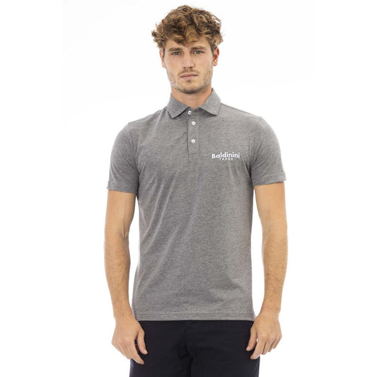 Baldinini Trend Graues Baumwoll-Herren-Polo