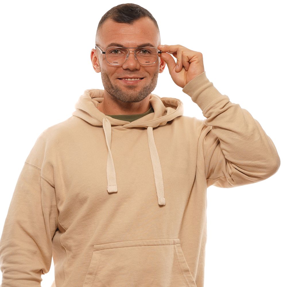 BMW Silver Men Glasses Frame