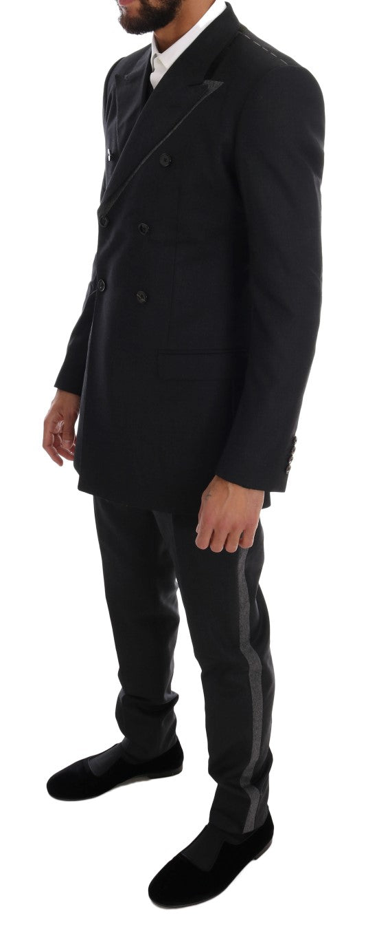 Dolce &amp; Gabbana – Zweireihiger 3-teiliger Anzug aus grauer Wolle