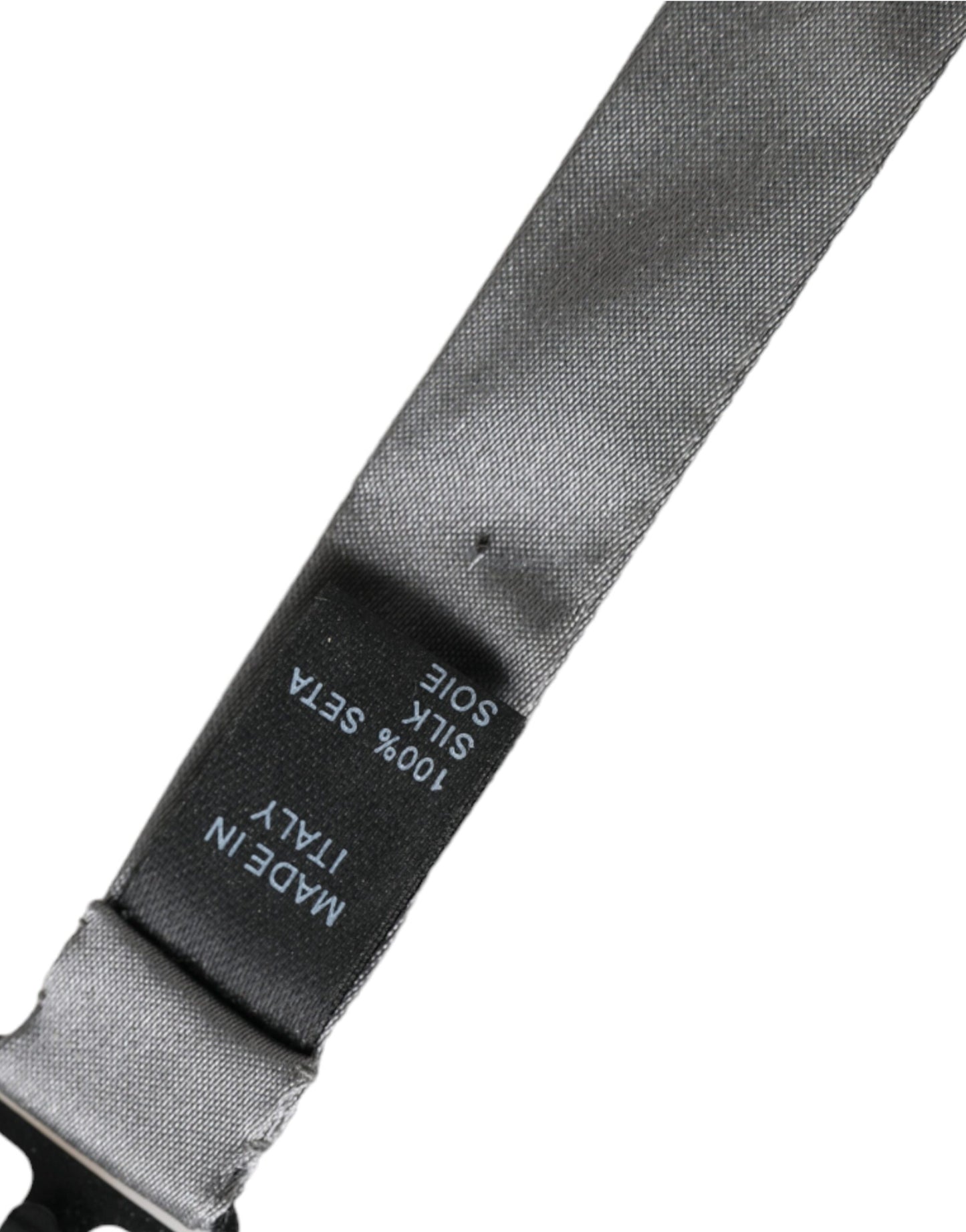 Dolce &amp; Gabbana Graue Fliege aus Satinseide mit verstellbarem Halsausschnitt für Herren