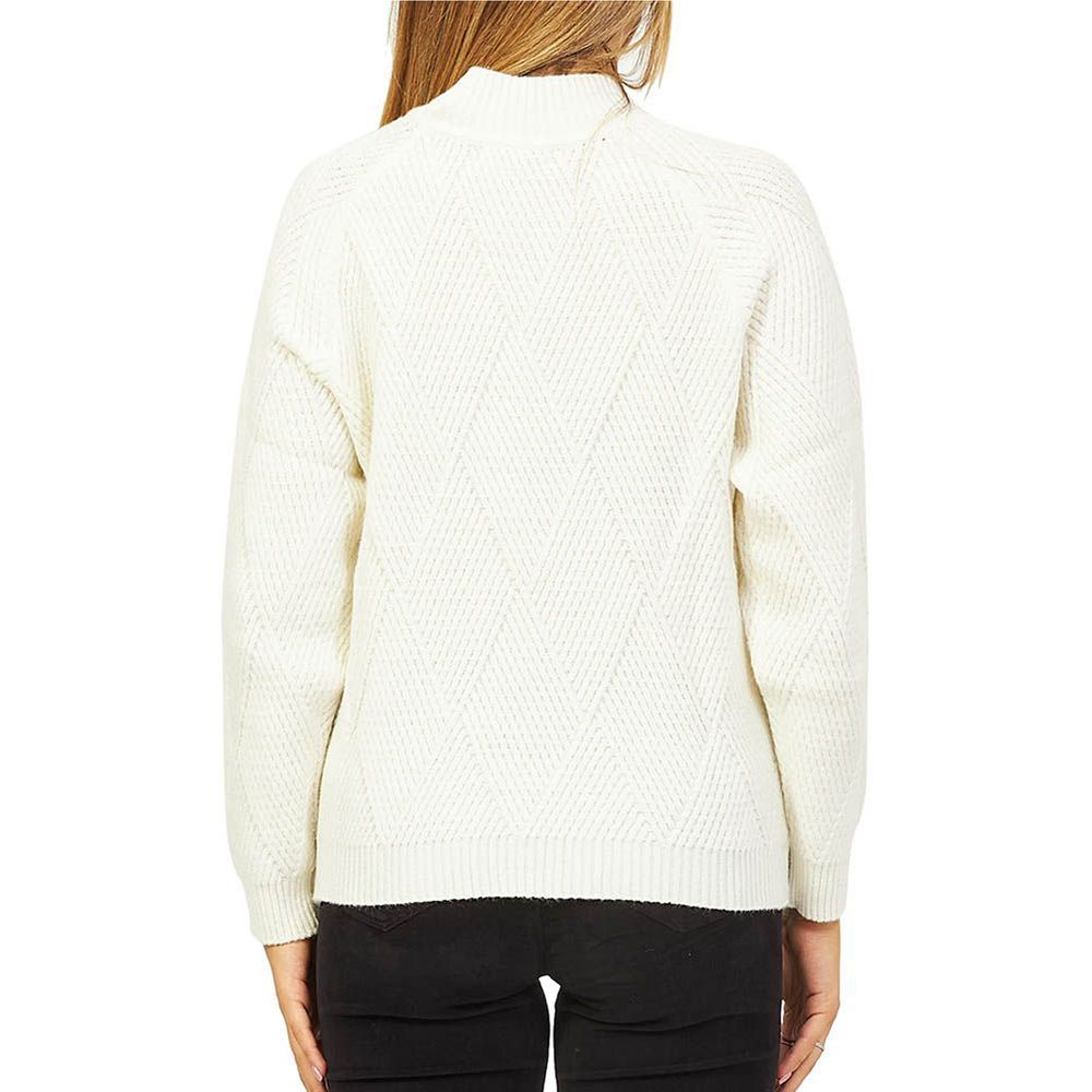 Yes Zee Weißer Acryl Damen Pullover