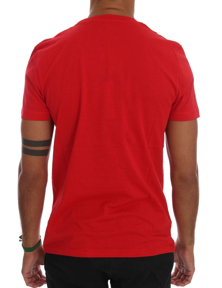 Frankie Morello – Rotes RIDERS-T-Shirt aus Baumwolle mit Rundhalsausschnitt