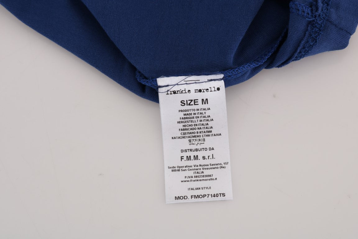 Frankie Morello – Blaues RIDERS-T-Shirt mit Rundhalsausschnitt aus Baumwolle