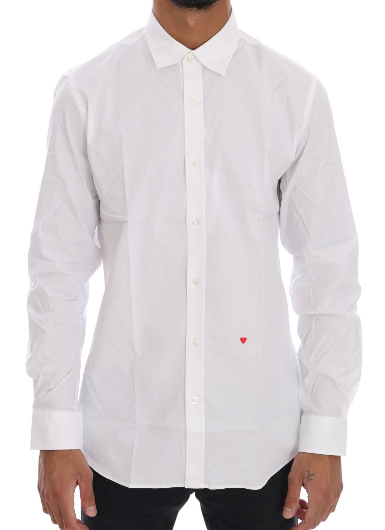 Moschino Slim Fit Hemd aus Baumwollstretch in Weiß