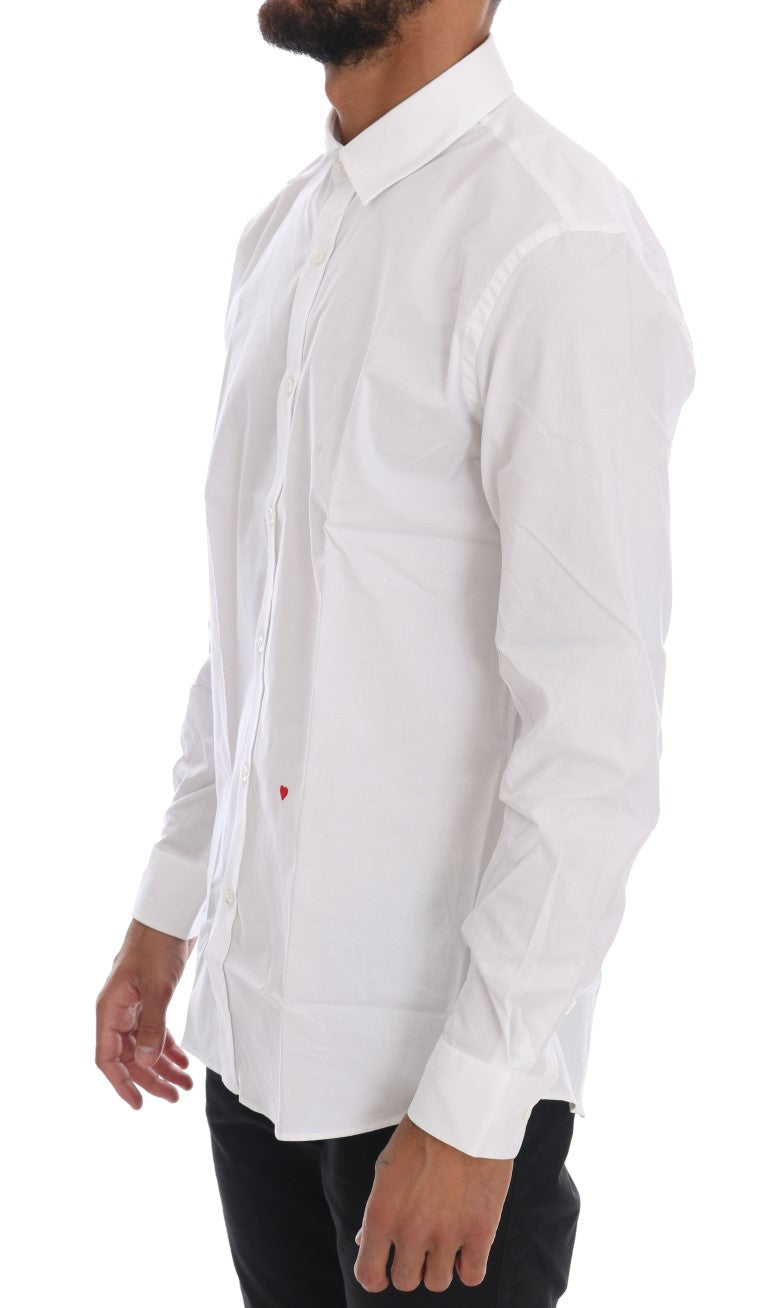 Moschino Slim Fit Hemd aus Baumwollstretch in Weiß