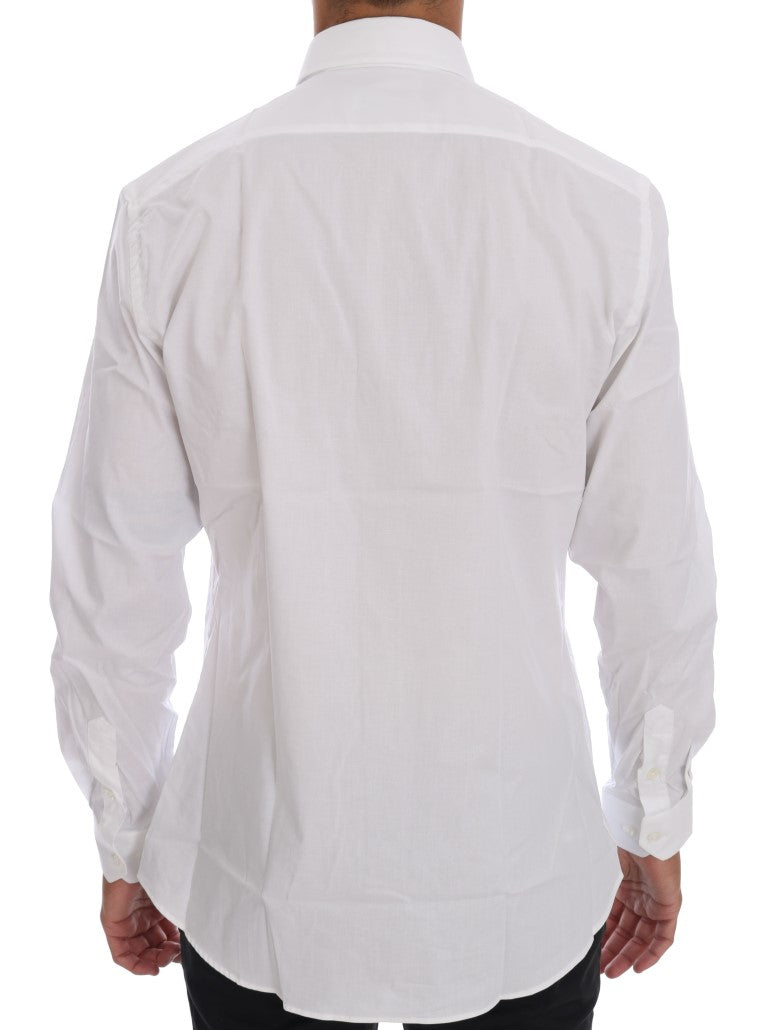 Moschino Slim Fit Hemd aus Baumwollstretch in Weiß
