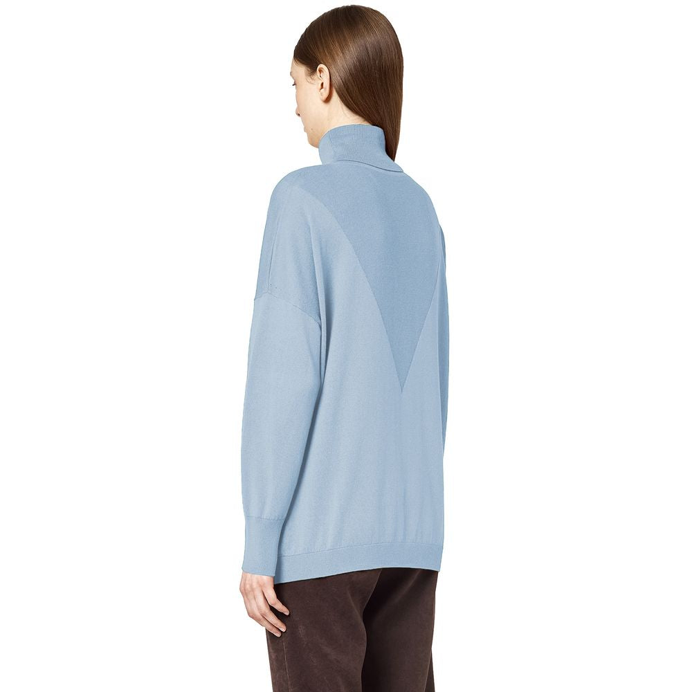 Alpha Studio Hellblauer Seidenpullover für Damen