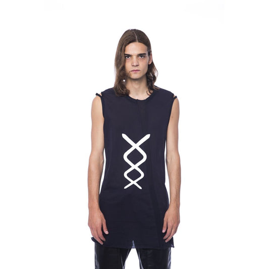 Nicolo Tonetto Herren-Tanktop aus schwarzer Baumwolle