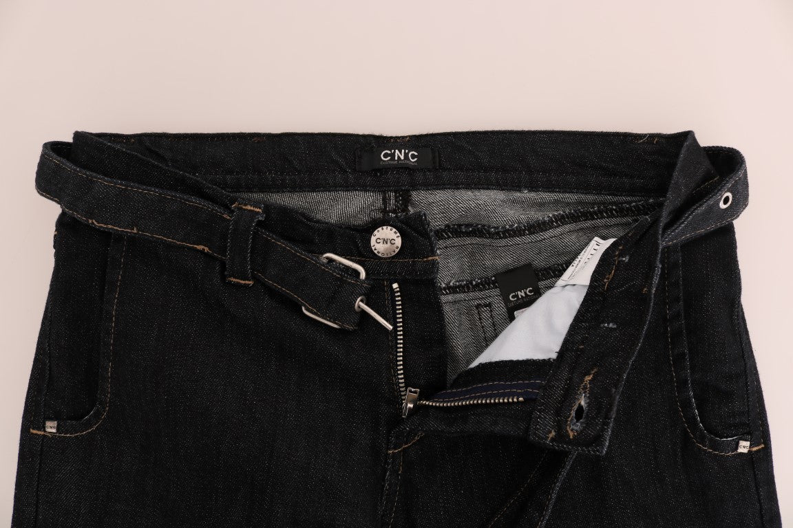 Costume National – Slim Fit-Jeans aus Stretch-Baumwolle in Blau