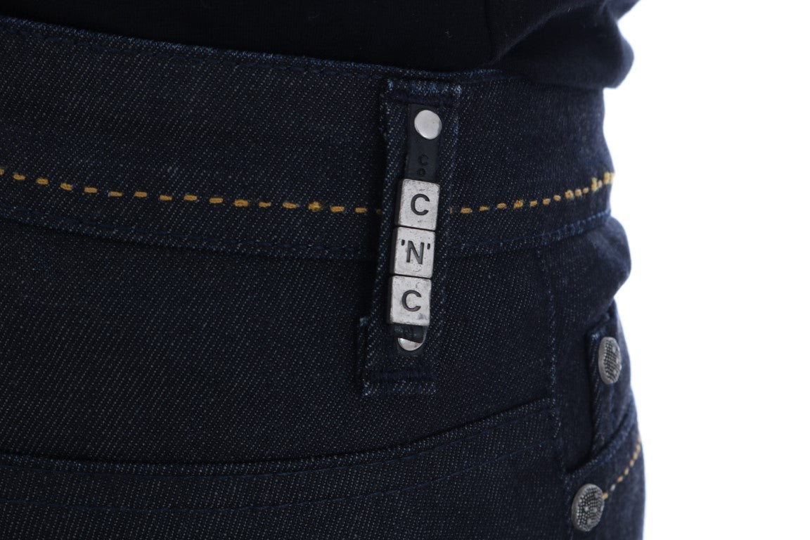 Costume National – Blaue Slim-Fit-Jeans aus Stretch-Baumwolle