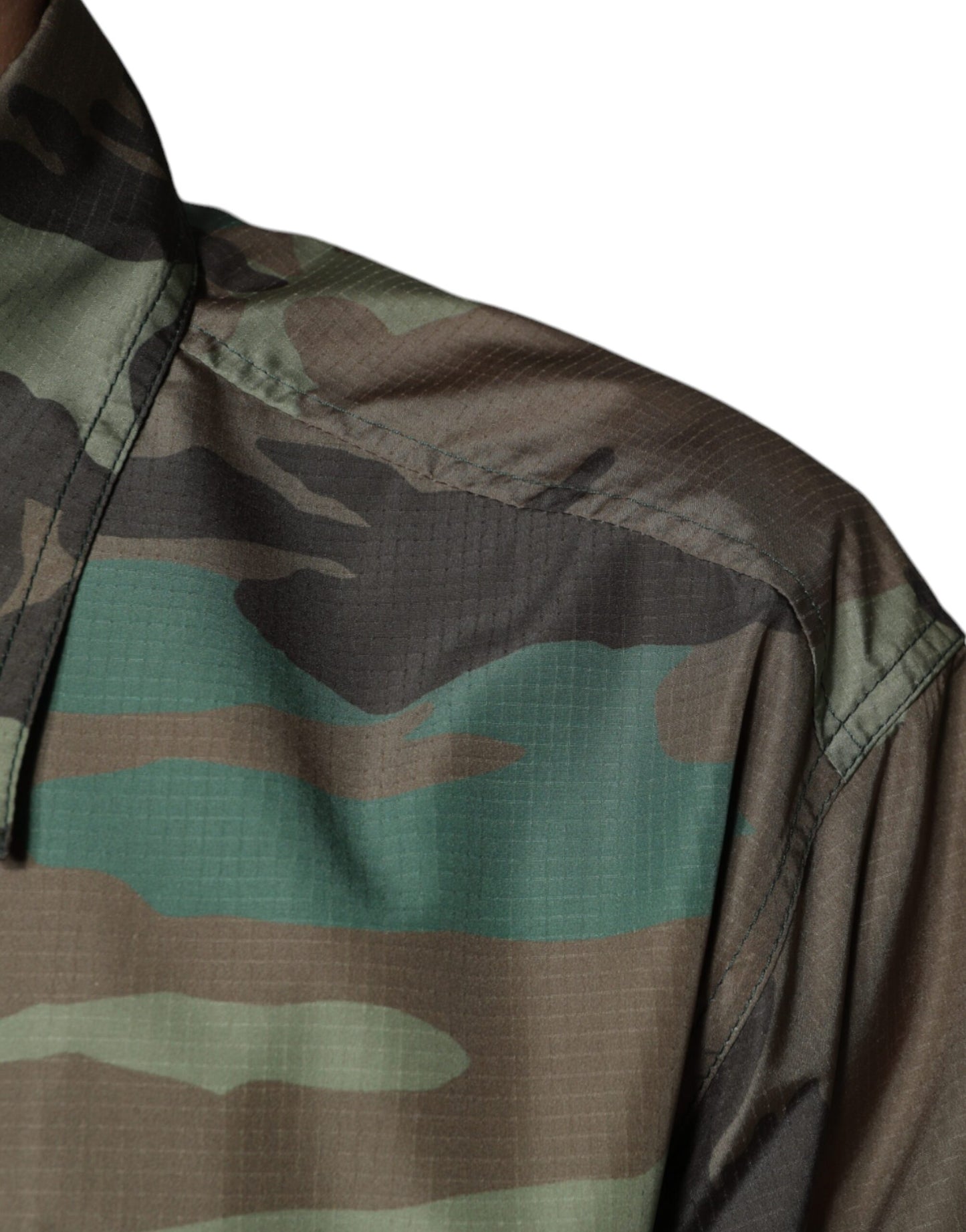 Dolce &amp; Gabbana Mehrfarbiges Camouflage-Hemd mit Knopfleiste