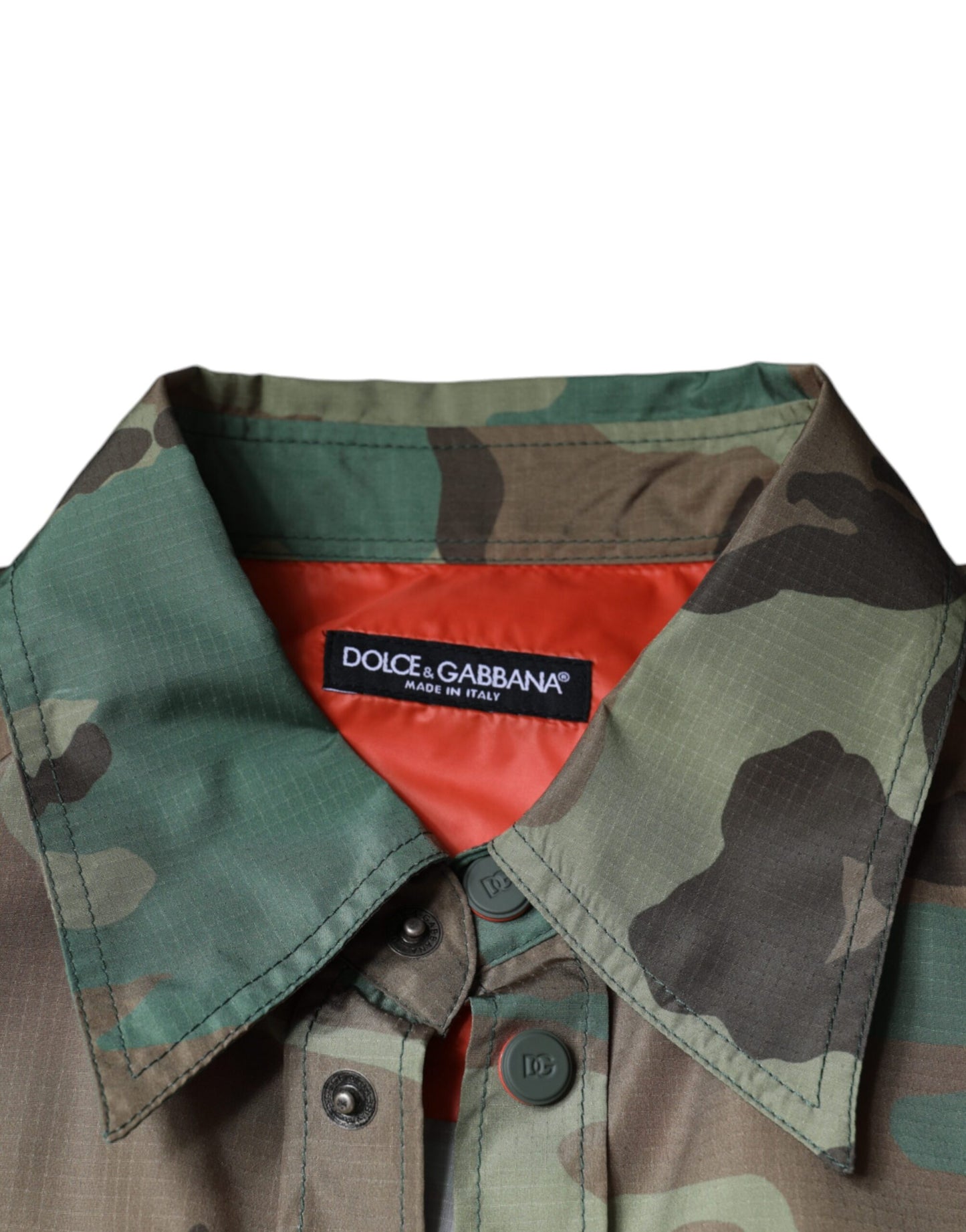 Dolce &amp; Gabbana Mehrfarbiges Camouflage-Hemd mit Knopfleiste