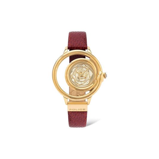 Rote Lederuhr von Police