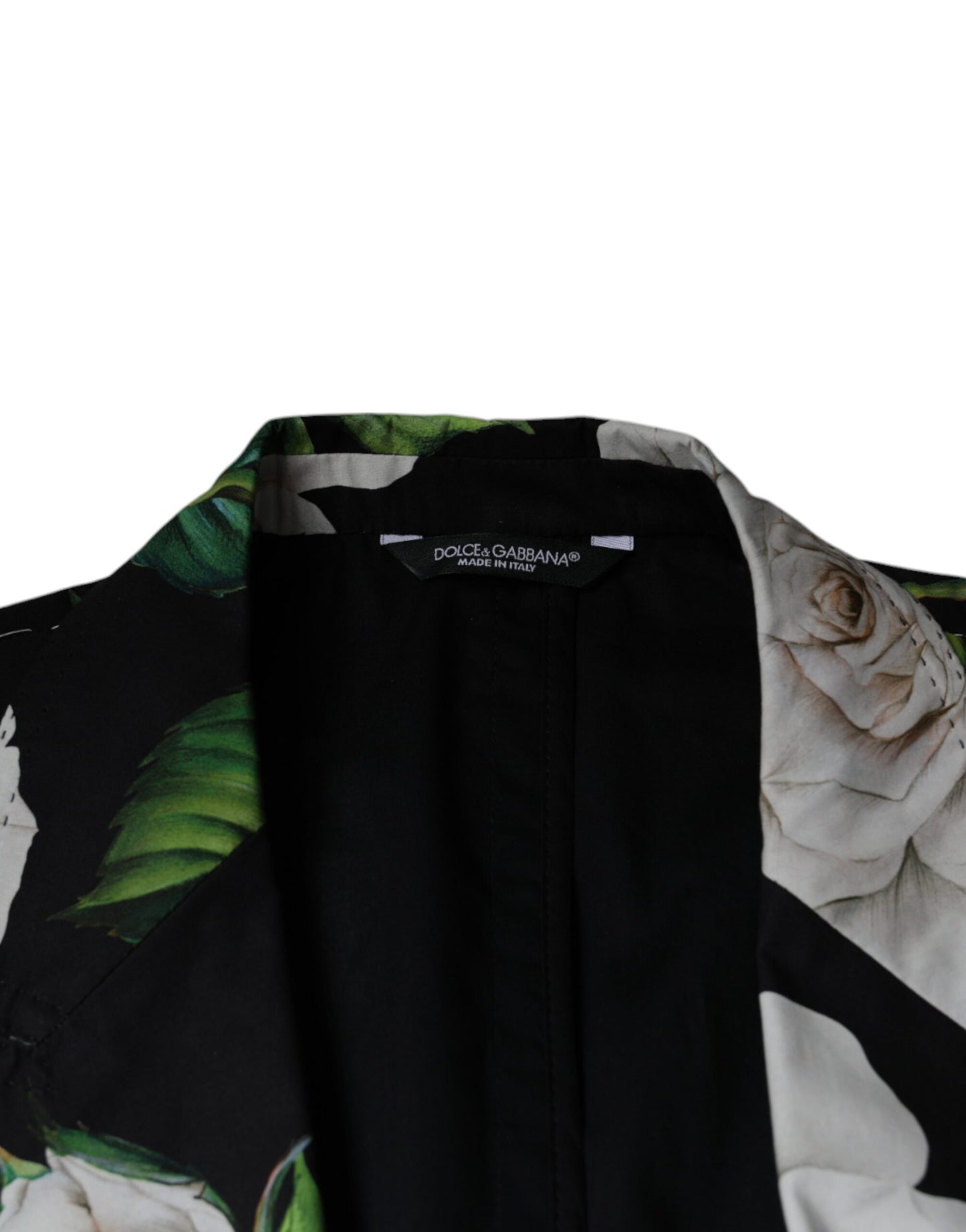 Dolce &amp; Gabbana – Schwarzer, formeller 2-teiliger Anzug aus Baumwolle mit Rosenmuster für Herren