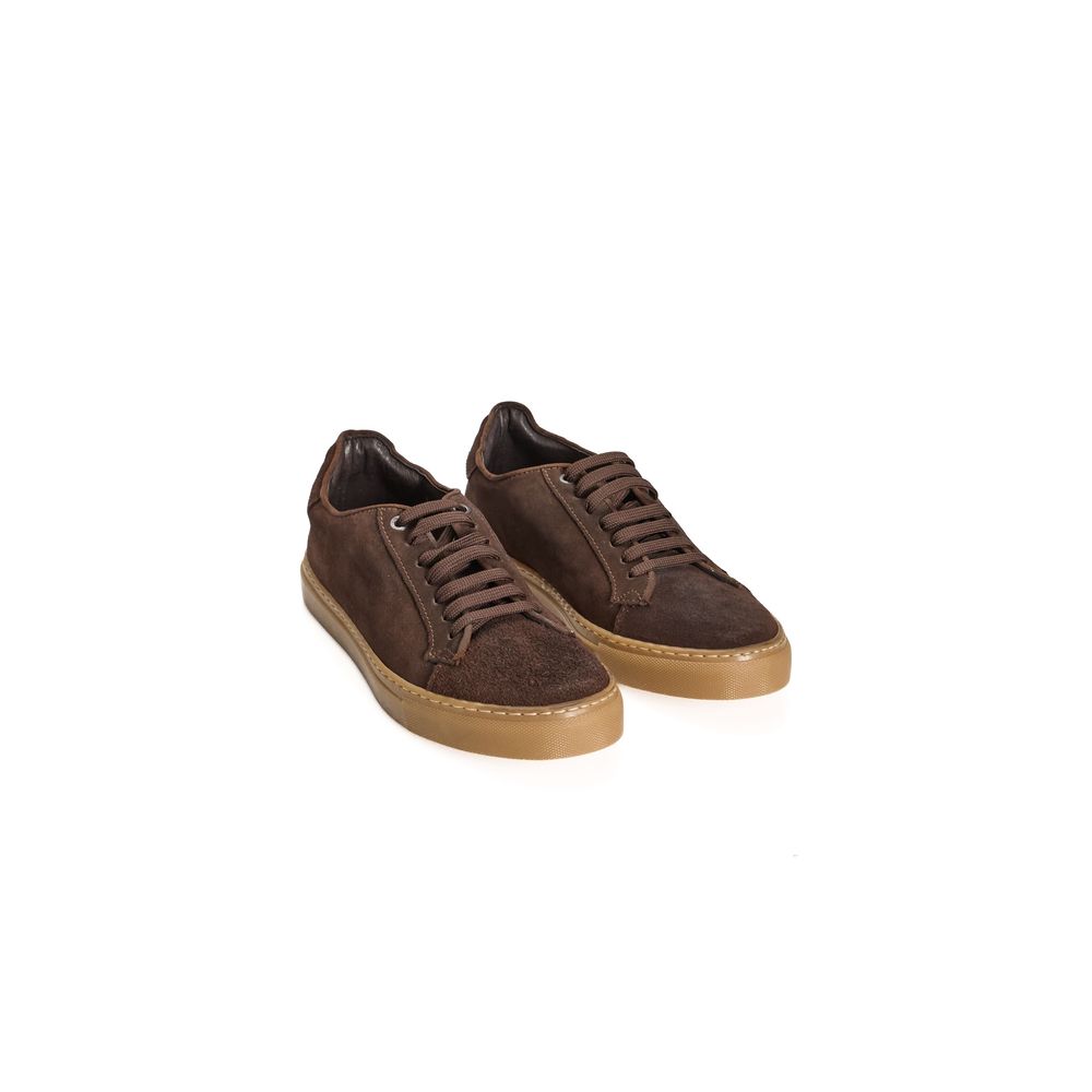 Roberto Pepe Luxus-Sneaker aus braunem Kalbsleder für Herren