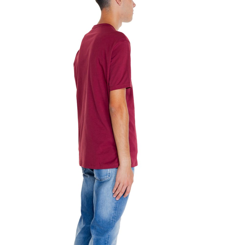 Armani Exchange – Bordeauxfarbenes Baumwoll-T-Shirt