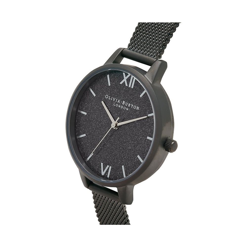 Olivia Burton – Schwarze Edelstahluhr