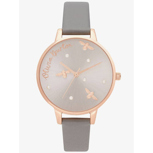 Olivia Burton – Graue Kunstlederuhr