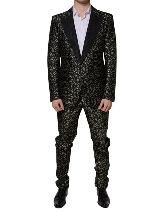 Dolce &amp; Gabbana – Zweiteiliger Jacquard-Anzug SICILY mit schwarzen Sternen