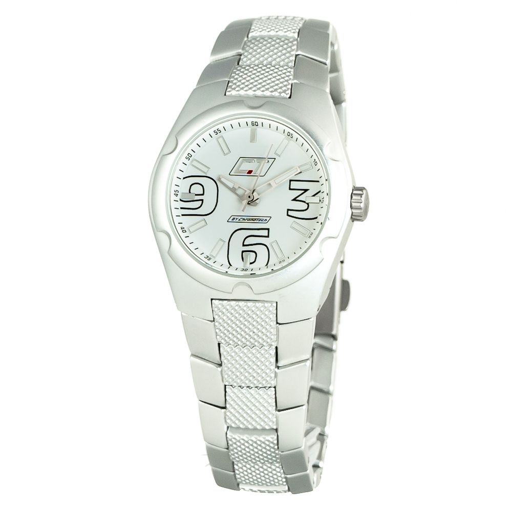 Chronotech Silberne Edelstahluhr