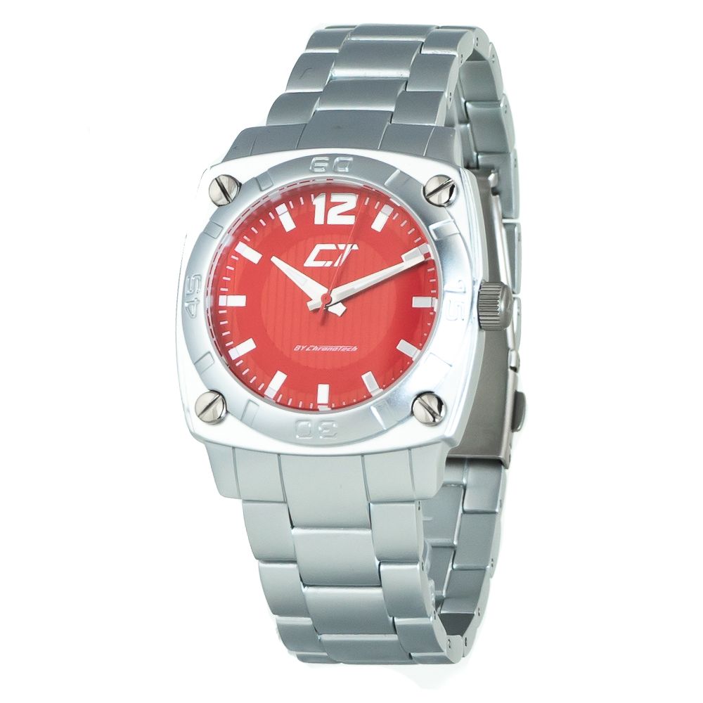 Chronotech Silberne Edelstahluhr