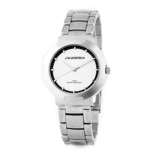 Chronotech Silberne Edelstahluhr