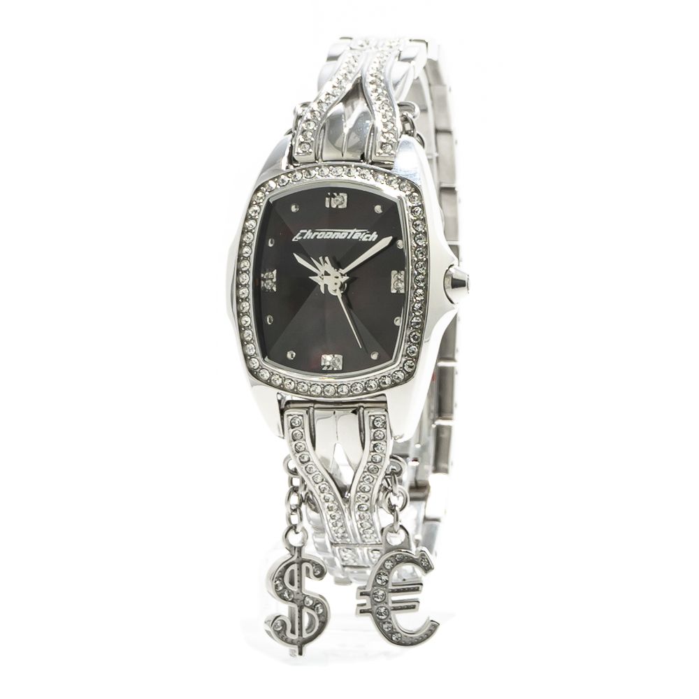 Chronotech Silberne Edelstahluhr