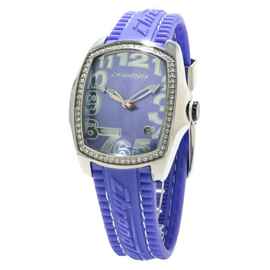 Chronotech Uhr aus blauem Kautschuk