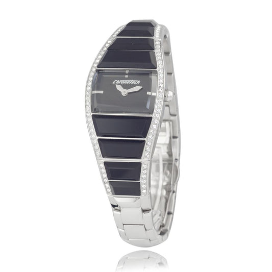Chronotech Silberne Edelstahluhr