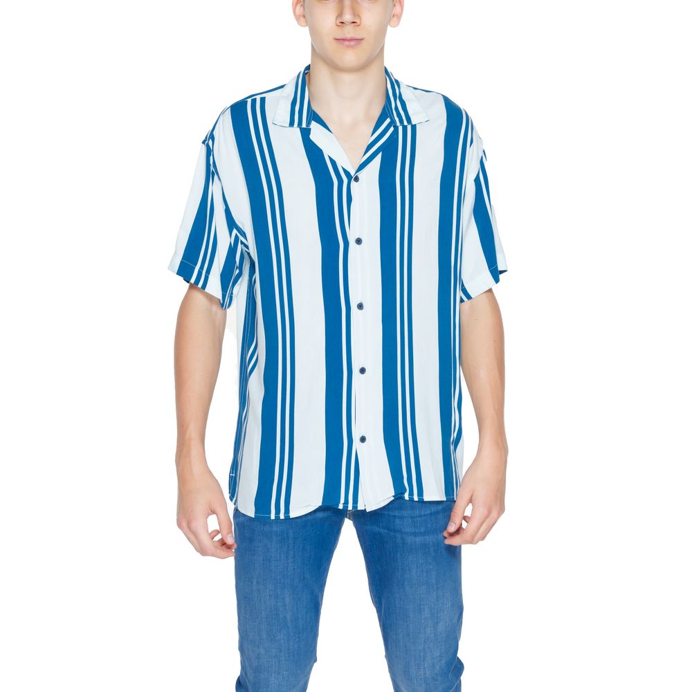 Jack Jones – Kurzarmhemd aus Viskose, Blau