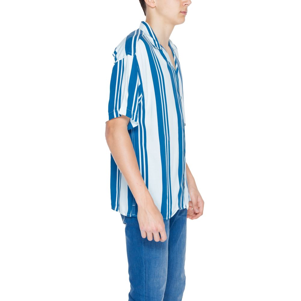 Jack Jones – Kurzarmhemd aus Viskose, Blau