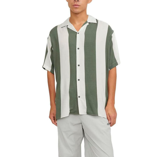 Jack Jones – Grünes Viskose-Kurzarmshirt