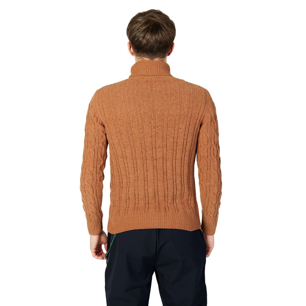 Gianni Lupo – Brauner Rollkragenpullover aus Synthetik