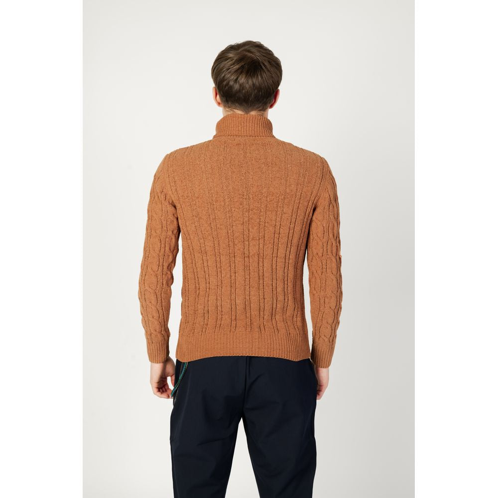 Gianni Lupo – Brauner Rollkragenpullover aus Synthetik