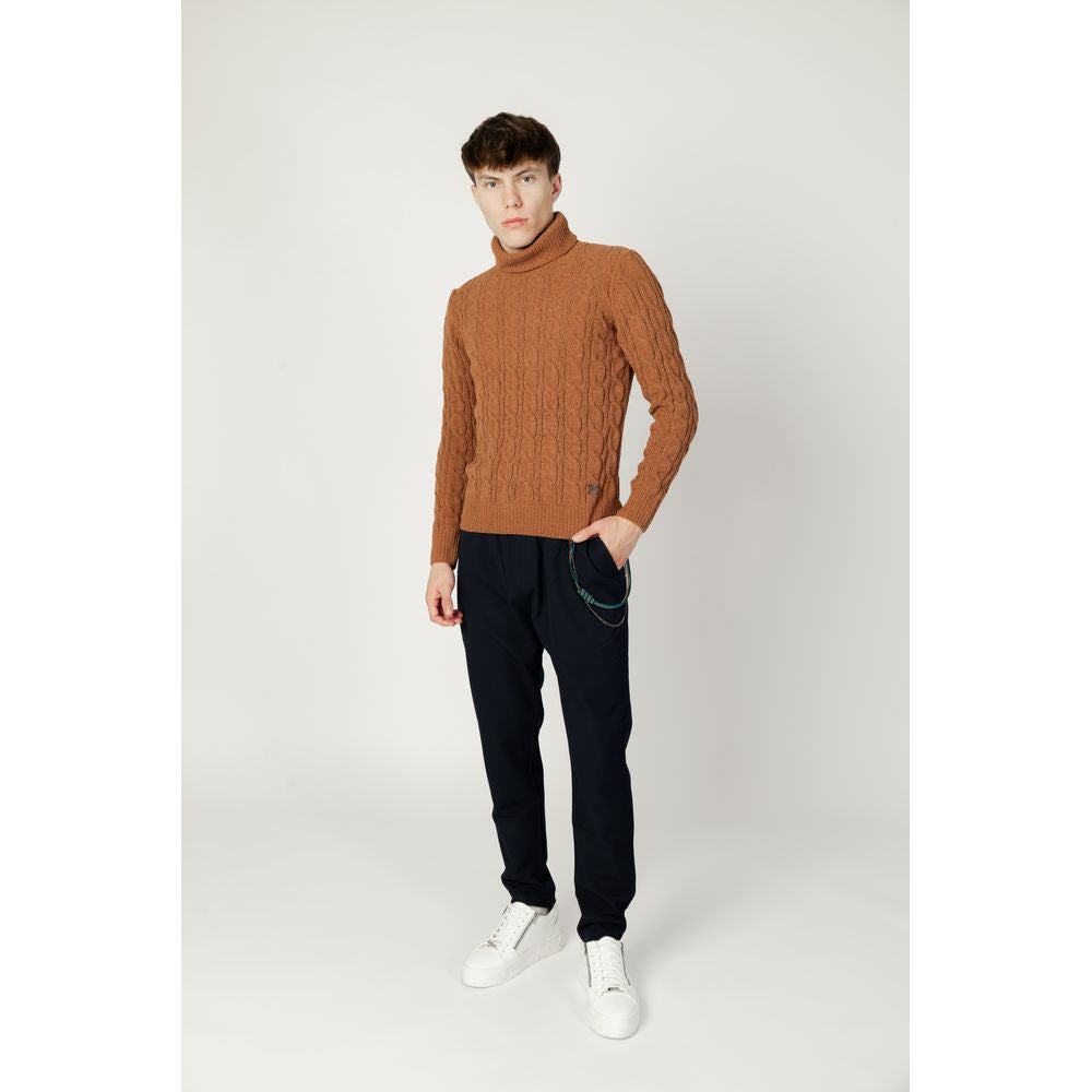 Gianni Lupo – Brauner Rollkragenpullover aus Synthetik