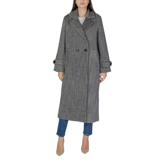 Vila Clothes – Schwarzer Polyestermantel
