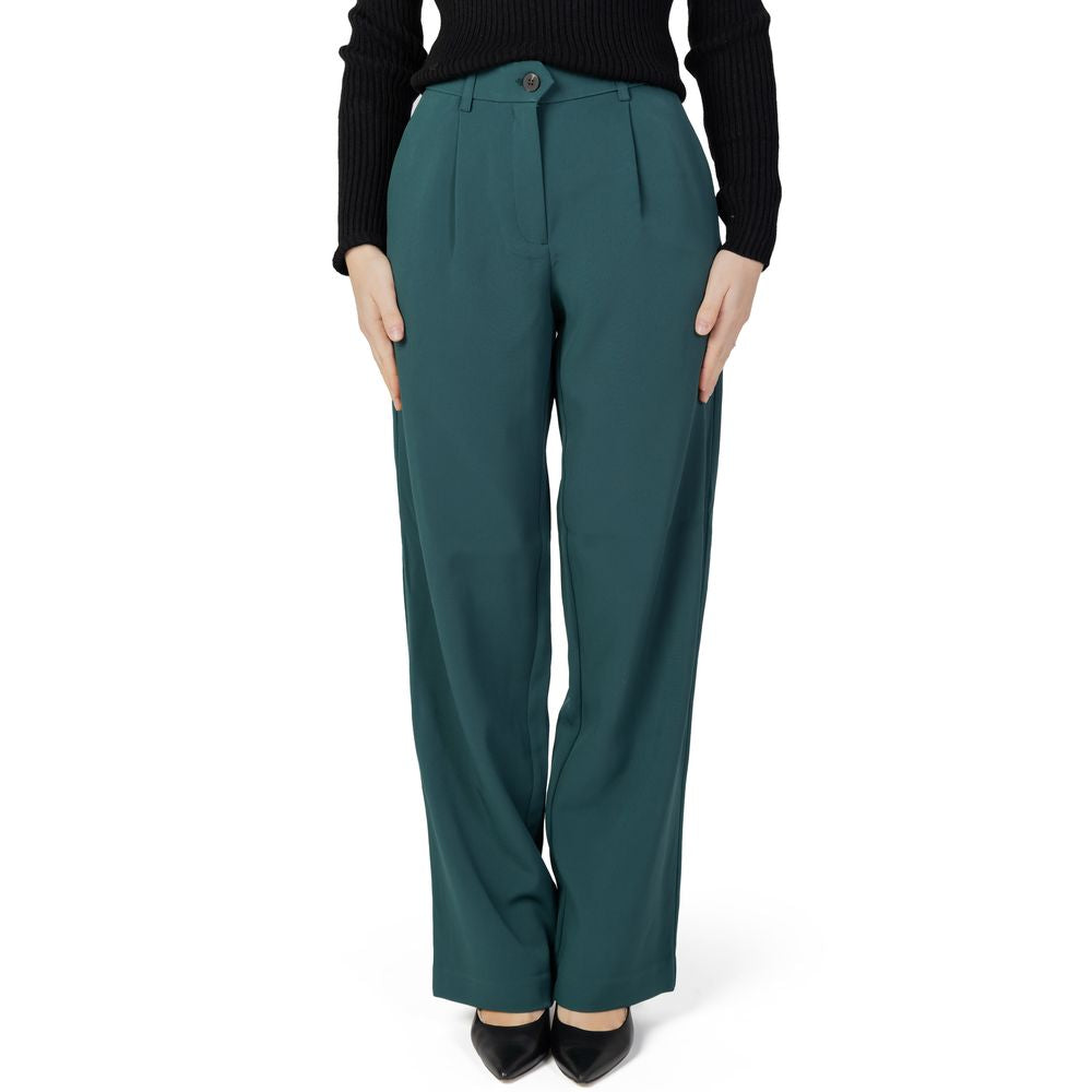 Vila Clothes – Grüne Hose aus recyceltem Polyester