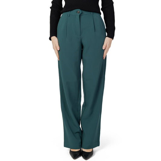 Vila Clothes – Grüne Hose aus recyceltem Polyester