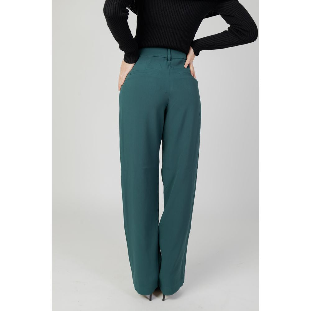 Vila Clothes – Grüne Hose aus recyceltem Polyester