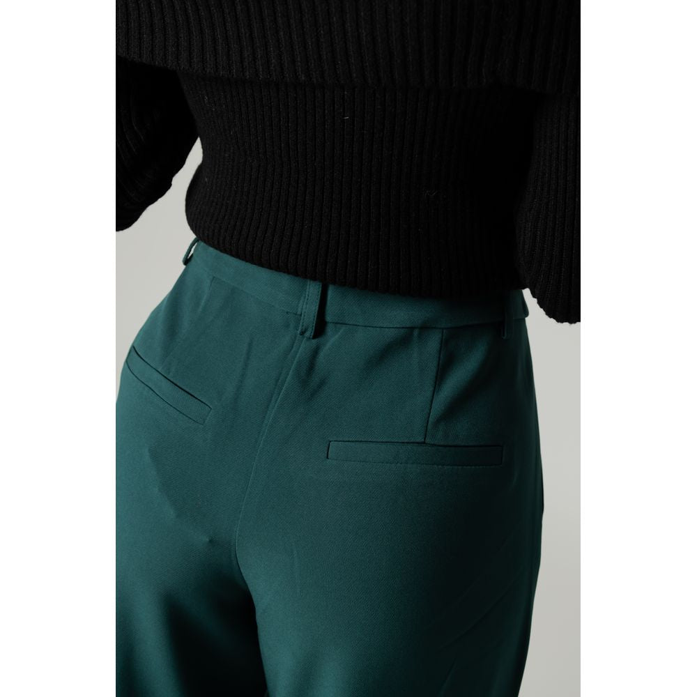 Vila Clothes – Grüne Hose aus recyceltem Polyester