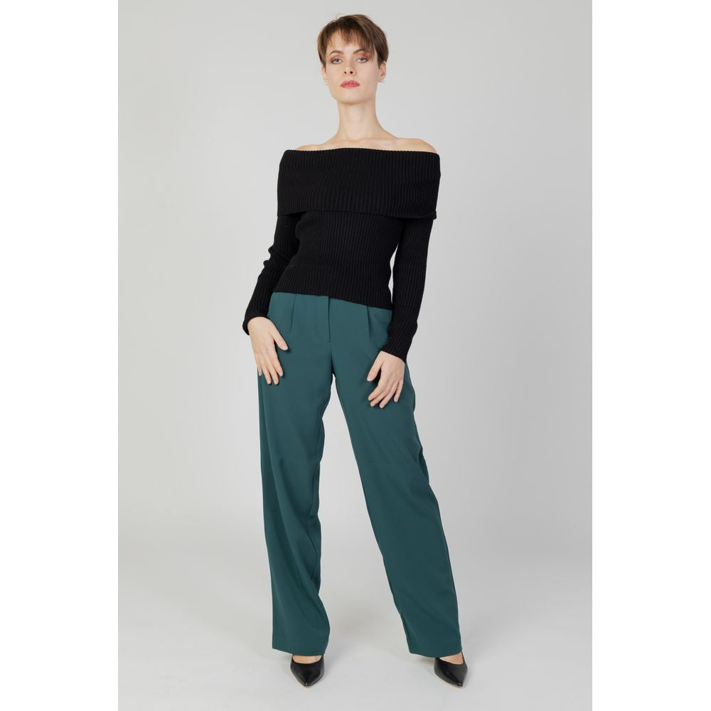 Vila Clothes – Grüne Hose aus recyceltem Polyester