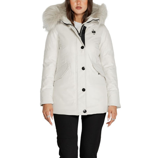Blauer Weißer Polyesterparka