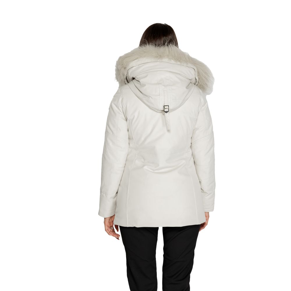 Blauer Weißer Polyesterparka