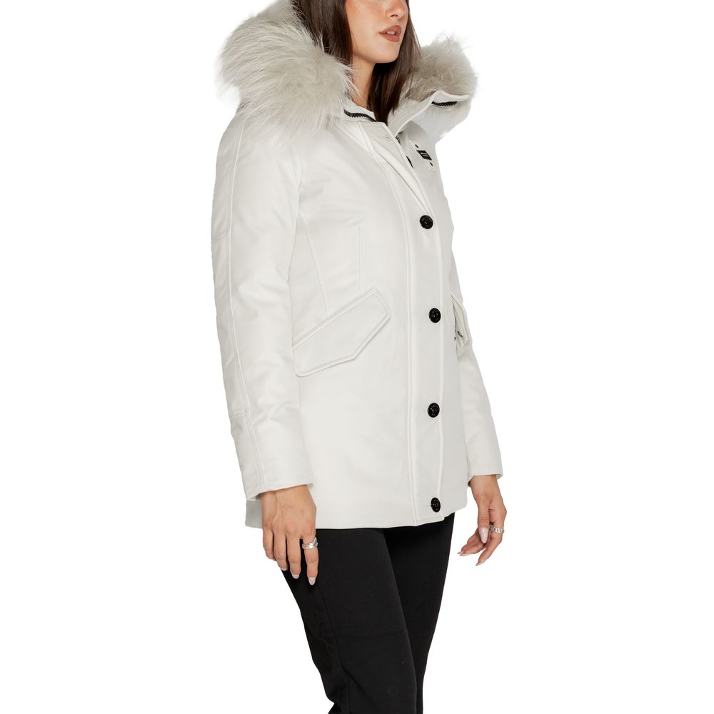 Blauer Weißer Polyesterparka