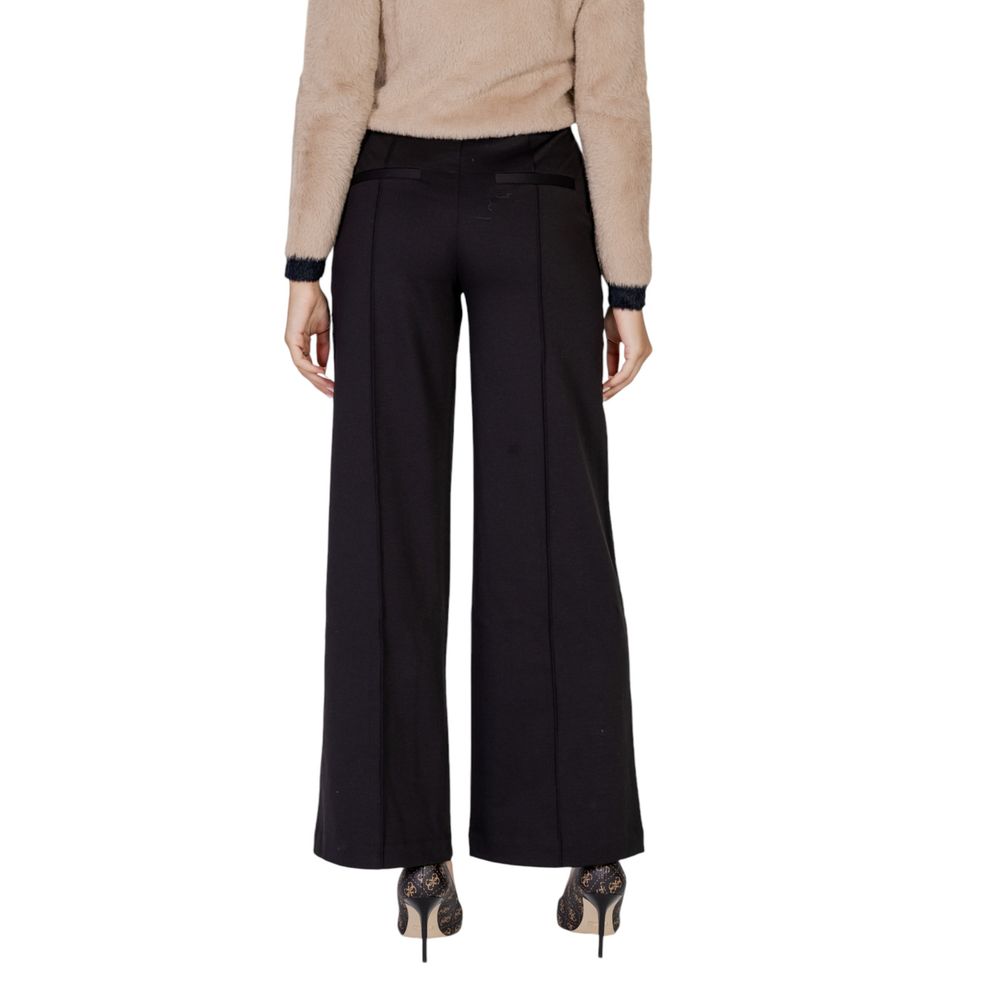 ICHI Black Polyester Pant