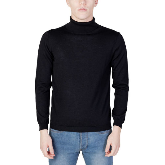 Alviero Martini Prima Classe Rollkragenpullover aus schwarzer Viskose