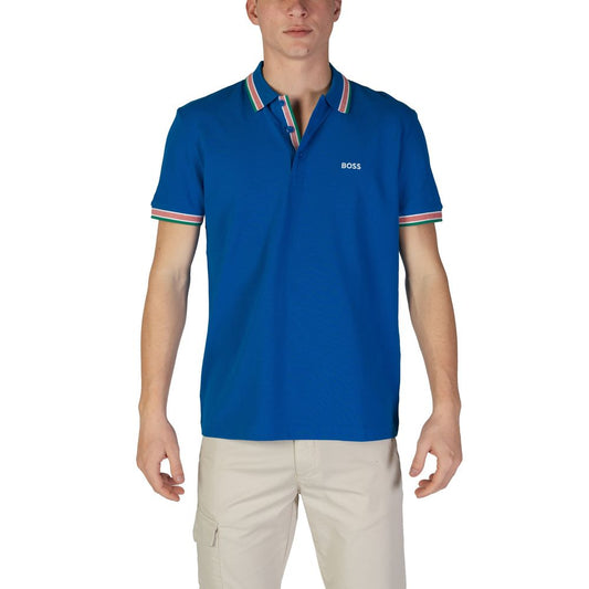 Hugo Boss – Blaues Poloshirt aus Baumwolle