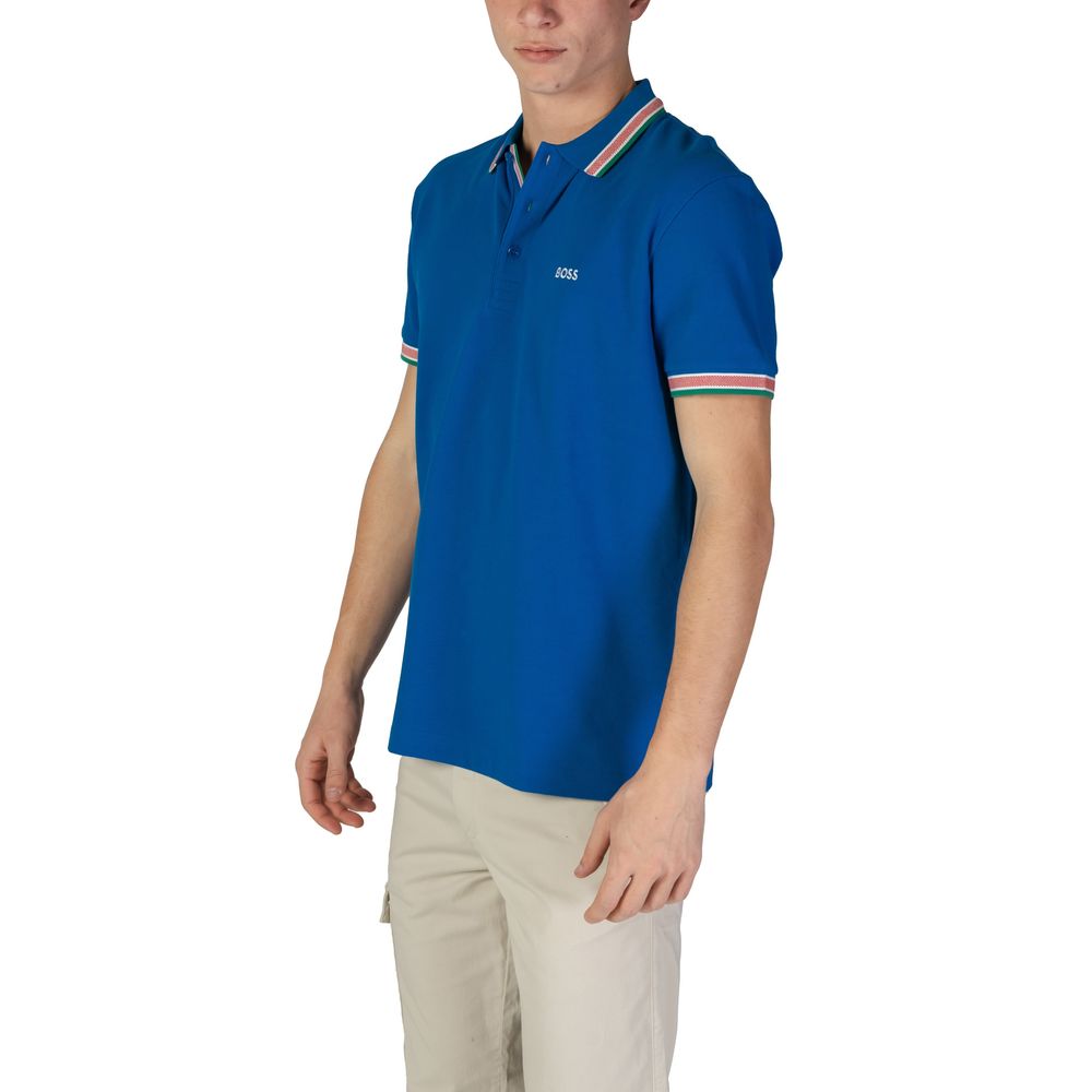 Hugo Boss – Blaues Poloshirt aus Baumwolle