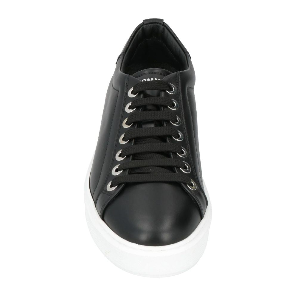 Les Hommes Herren-Sneaker aus schwarzem Kalbsleder
